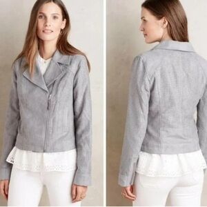 ✨SALE✨ Anthropologie Hei Hei Vegan Gray Moto Jacket